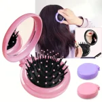 Portable Pocket mirror with Hair brush