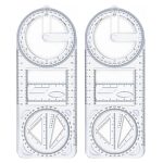 (২ পিস) Multifunctional Geometric Ruler