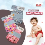 All in One Reusable Diaper (Washable) with 2 Pcs Pad Free